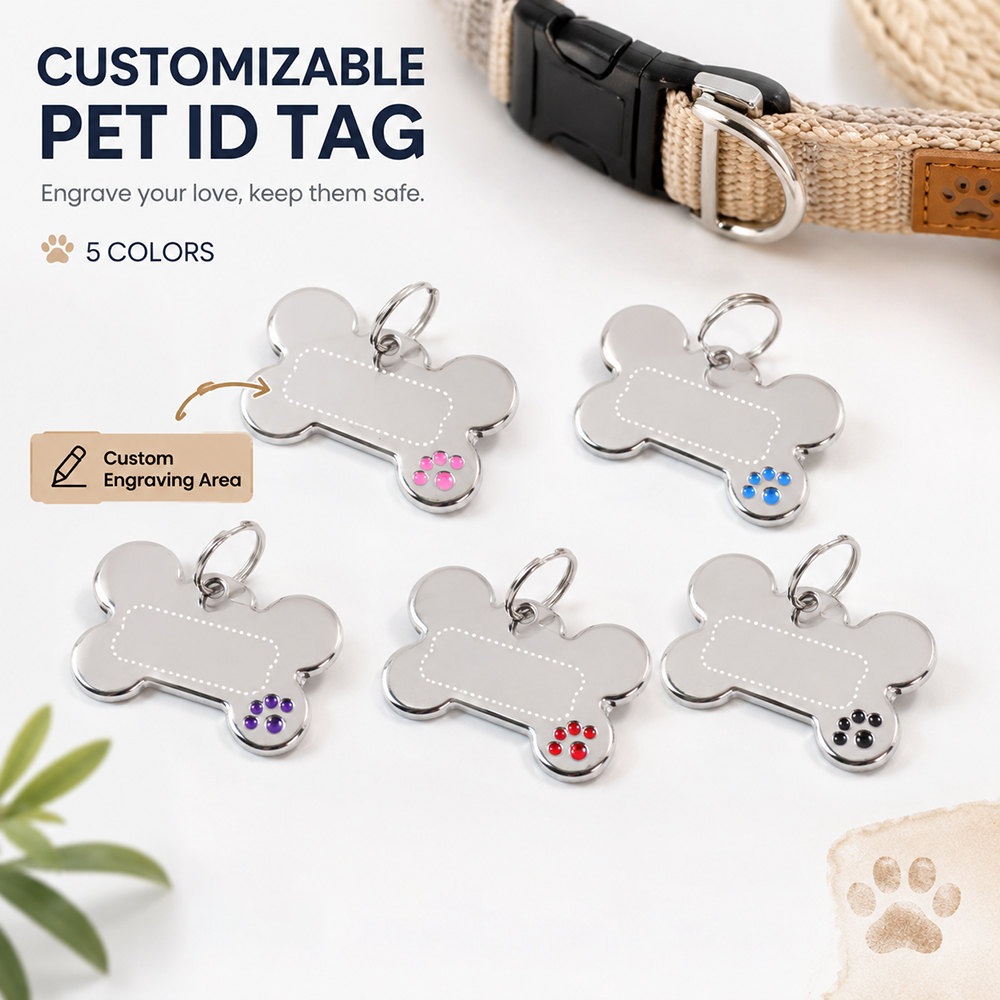 Custom Text Dog Tag Bone Shape - огляд і ціна Pet Portrait Custom