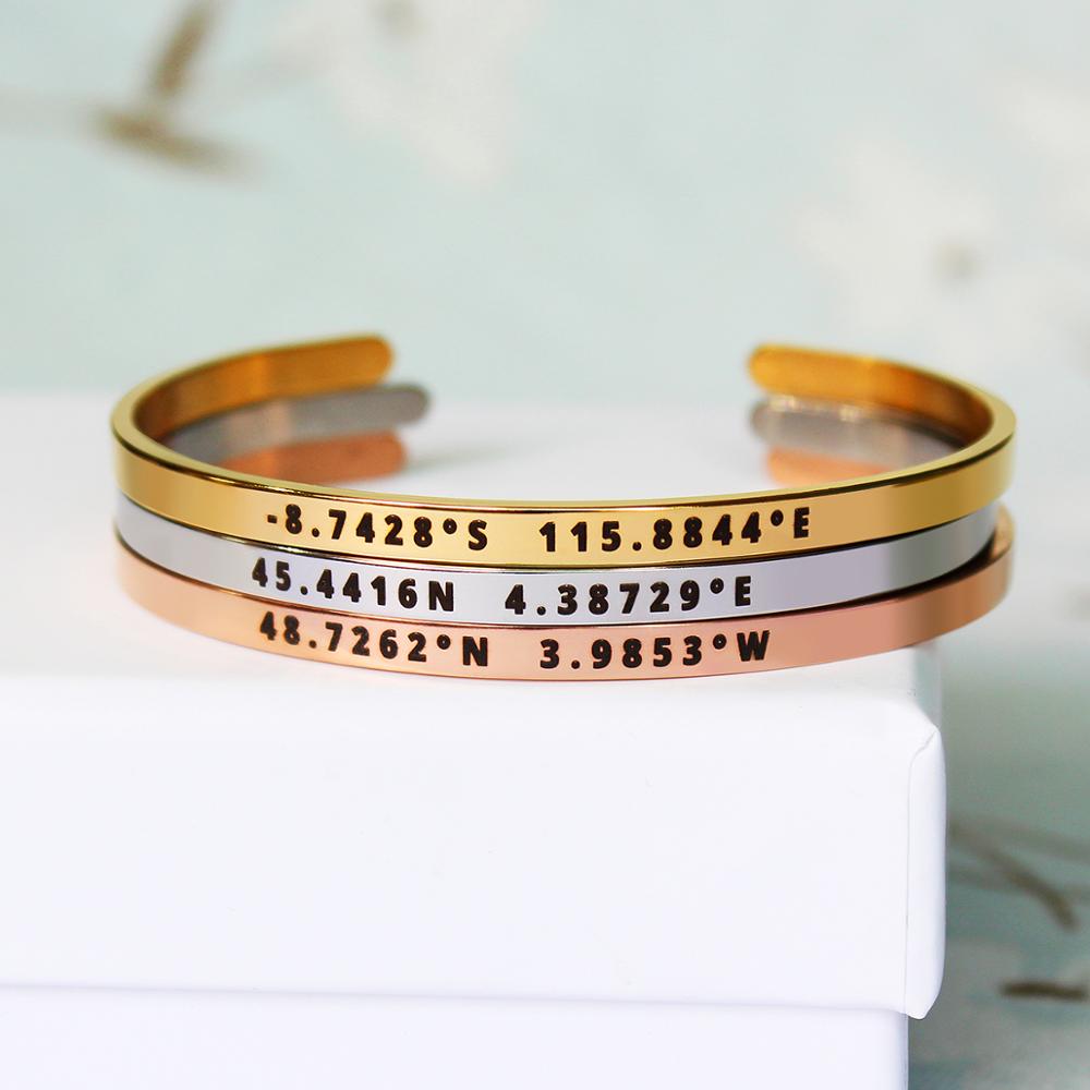 4mm Width Custom Coordinates B - огляд і ціна Coordinates Bracelet
